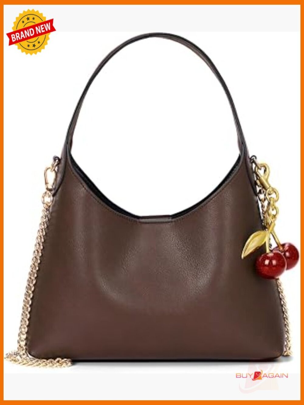 Small Hobo Bag Faux Leather Crossbody Chain Shoulder Purse Trendy Handbag